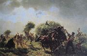 Rudolf Koller Heuernte bei drohendem Gewitter oil on canvas